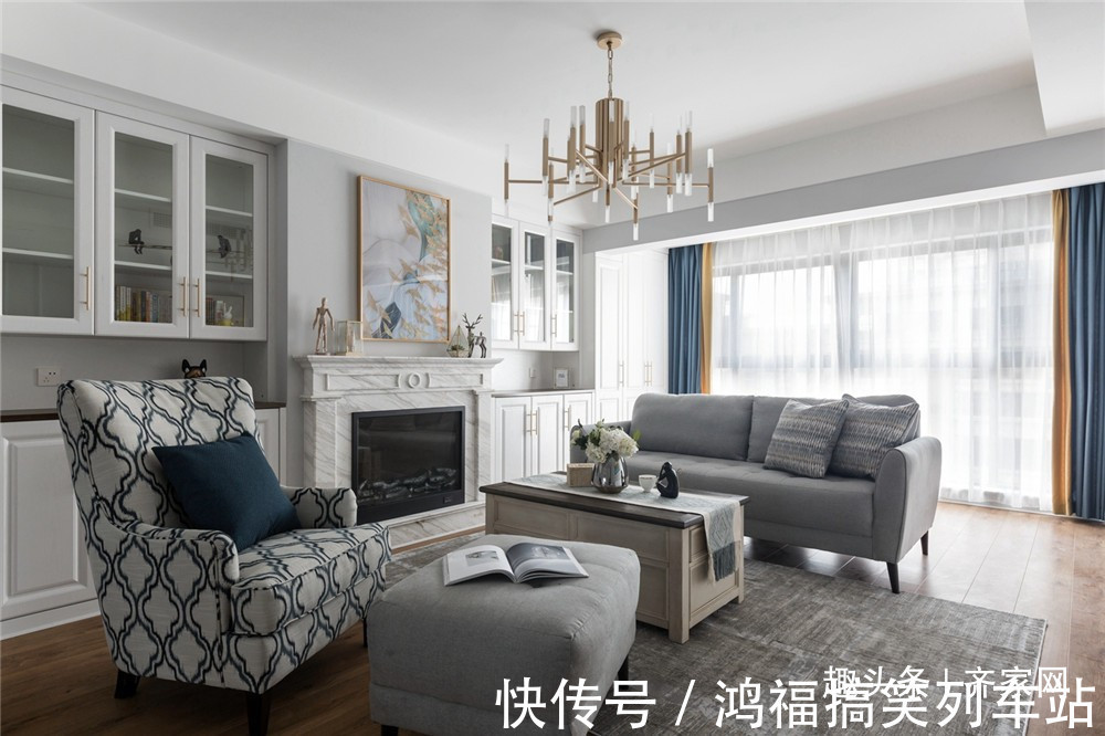 装饰画|136平美式轻奢，卧室金属球形吊灯，洗手间镜柜设计，创意又实用