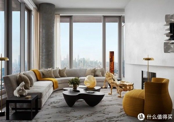 落地窗|大佬生活!买2套公寓打通,成豪华大平层,豪宅内景奢侈