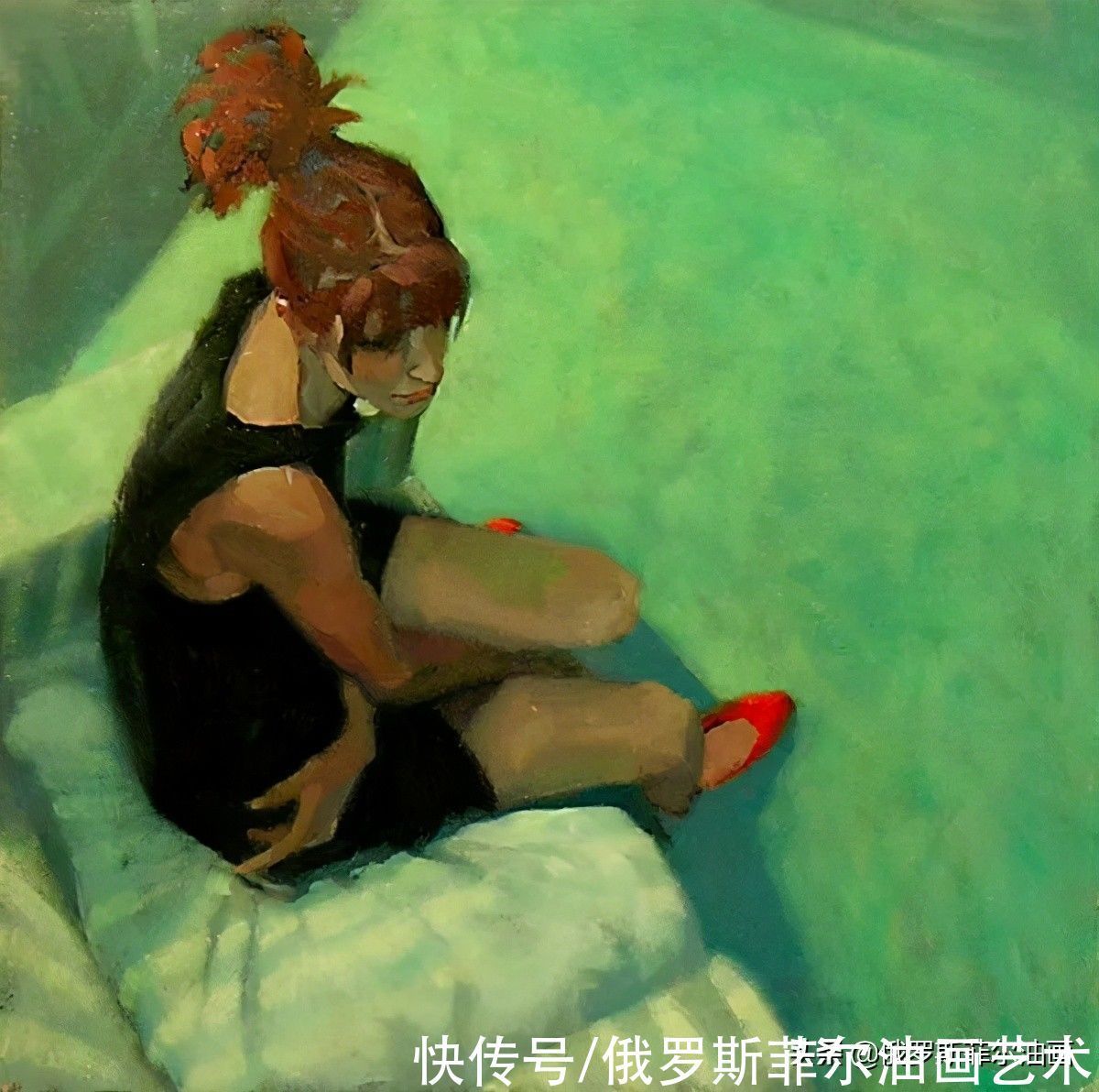 油画&美国画家桑德拉·弗朗德的油画里，充满了微妙而引人注目的情感
