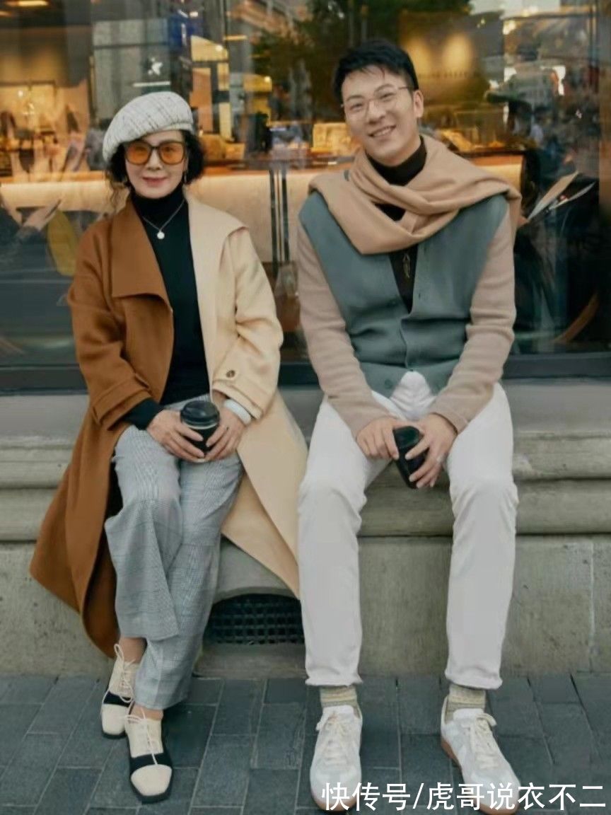 乐福鞋|冬季穿“呢大衣”更优雅，瞧这位60+素人奶奶，每套造型都显气质