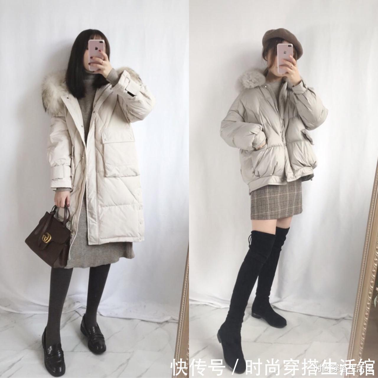 烟管裤|天冷了,这才是真正适合小个子的“羽绒服”穿搭,时髦保暖又显高