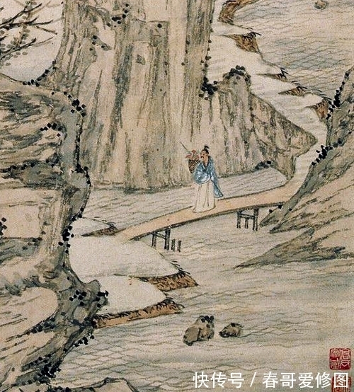 明代@明代画家眼中的秋天，盛茂烨绘《秋山寒林》