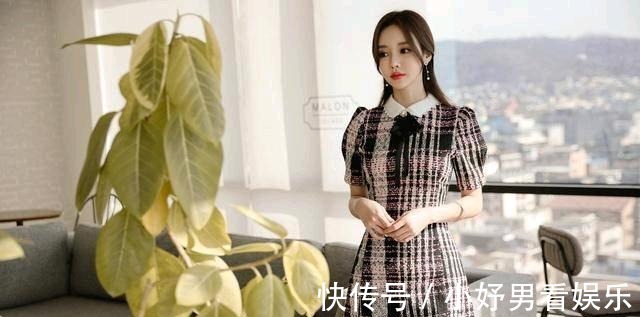 条纹|娃娃领条纹亚麻连衣裙,俏皮又成熟的穿搭!