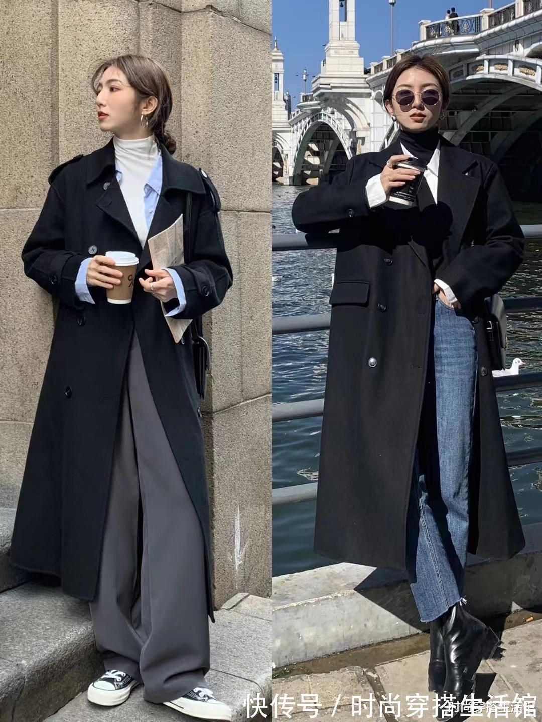 亮色 “黑色大衣”太沉闷?那是你不会搭!今年这样穿时髦又高级,真美