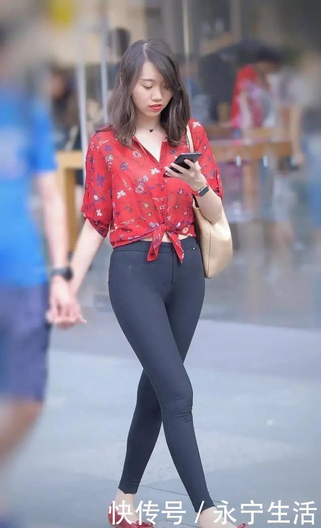 短裤|腿粗女孩别担心打底裤藏肉又显瘦,势头盖过了T恤短裤