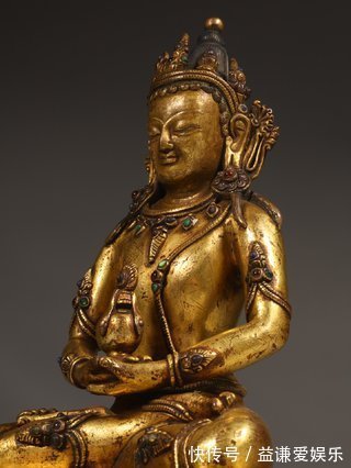 无量寿佛$清代,铜鎏金嵌宝无量寿佛