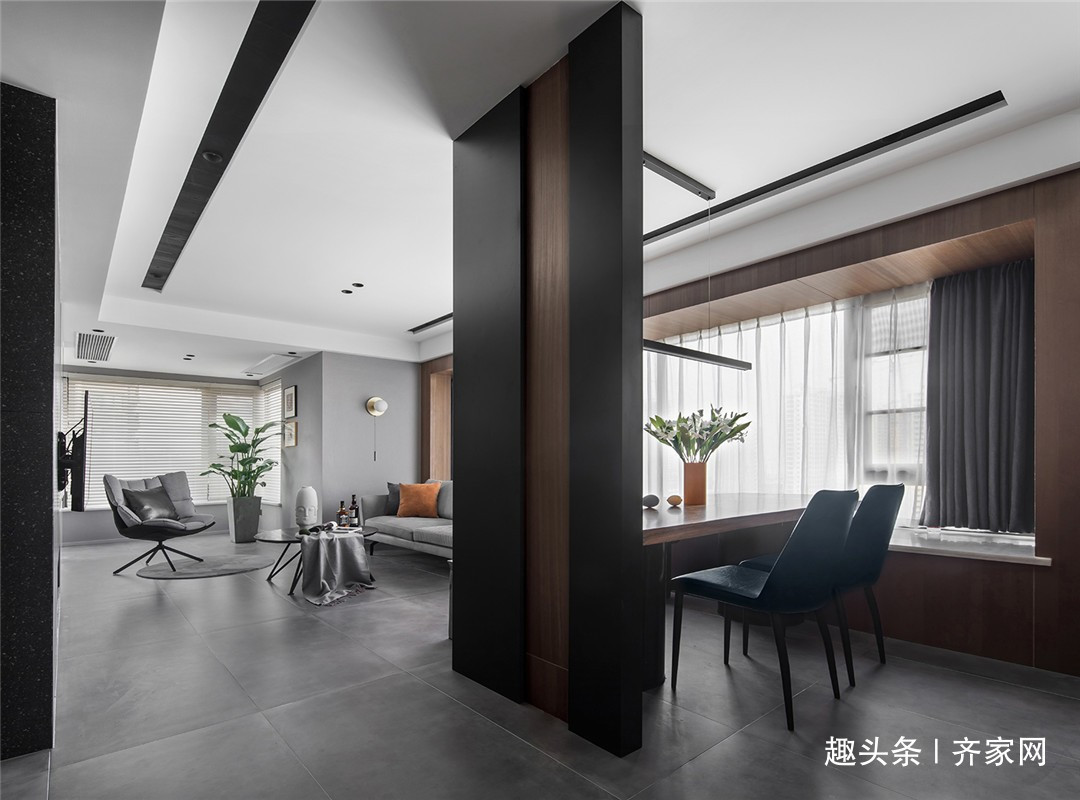 现代|89平两房现代,休闲书房,客厅,餐厅连成一体的扩容空间感!