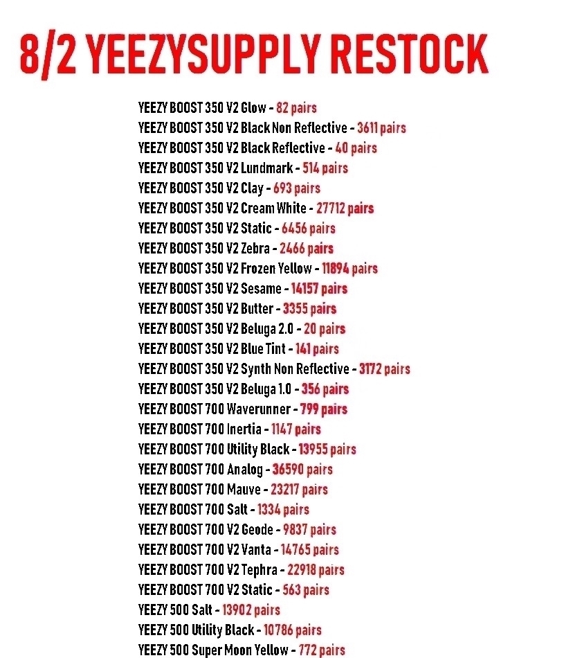 补货 「天价」满天星有戏了!Yeezy最大规模补货回归!国内同步登场!