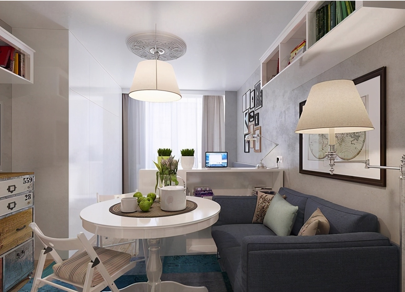 客餐厅|40岁阿姨买25㎡二手房独居，翻新改造设计一下一个人住也挺好