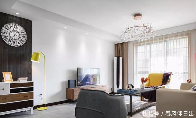 背景墙|125平北欧风三居室,简约有气质!