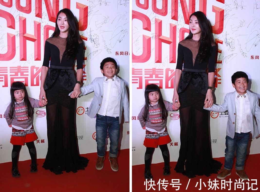 裙装|吴速玲“带娃”走红毯，身着一袭黑裙妩媚大气，曹格真是赚到了