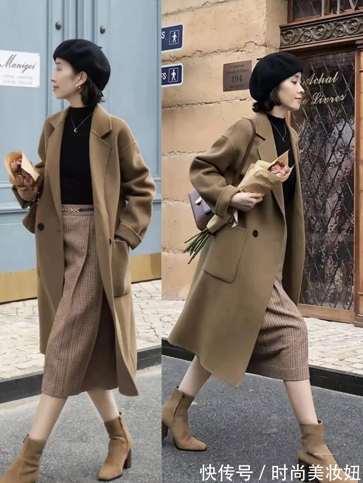 中国女性 大衣+半身裙,裙长选不对显胖又显矮,注意4点细节,高级大气