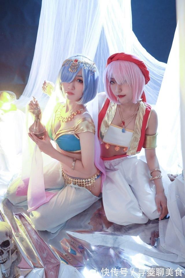 从零开始的异世界|绝美姐妹花cos拉姆蕾姆,显露小蛮腰,服装超级漂亮