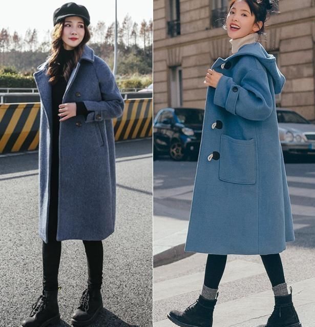雾霾蓝大衣|女人穿“雾霾蓝”大衣时,穿对3双鞋子,气质更高级,显高又时髦