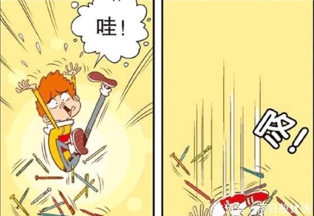 摔下来|爆笑漫画；你们玩过叠笔游戏吗？阿衰可以叠很高，但摔下来就变成了孔雀开屏