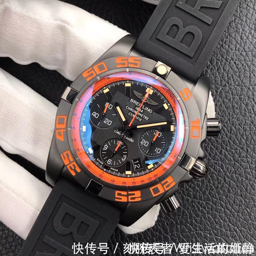 gf厂 GF厂百年灵机械计时黑鹰橙圈复刻表细节质量评测!