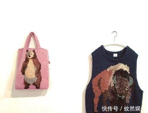 erikato#把编织玩出新创意,棒针、钩针结合起来,提花也能用钩针表现