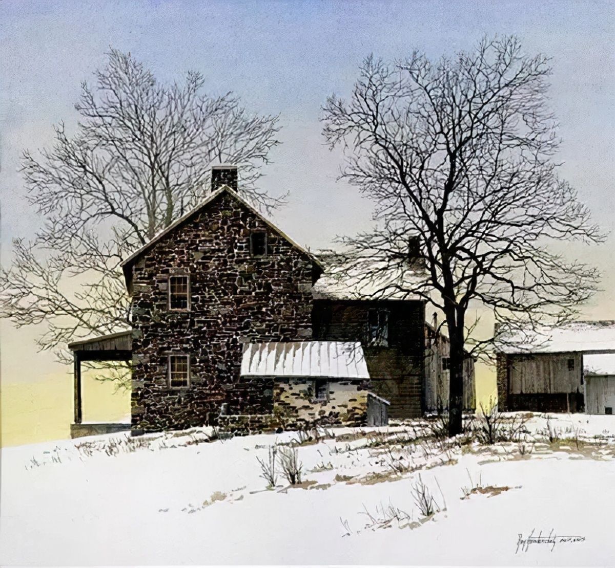 绘画&乡间记忆水彩画家RayHendershot的乡村风光和古色古香的静物绘画