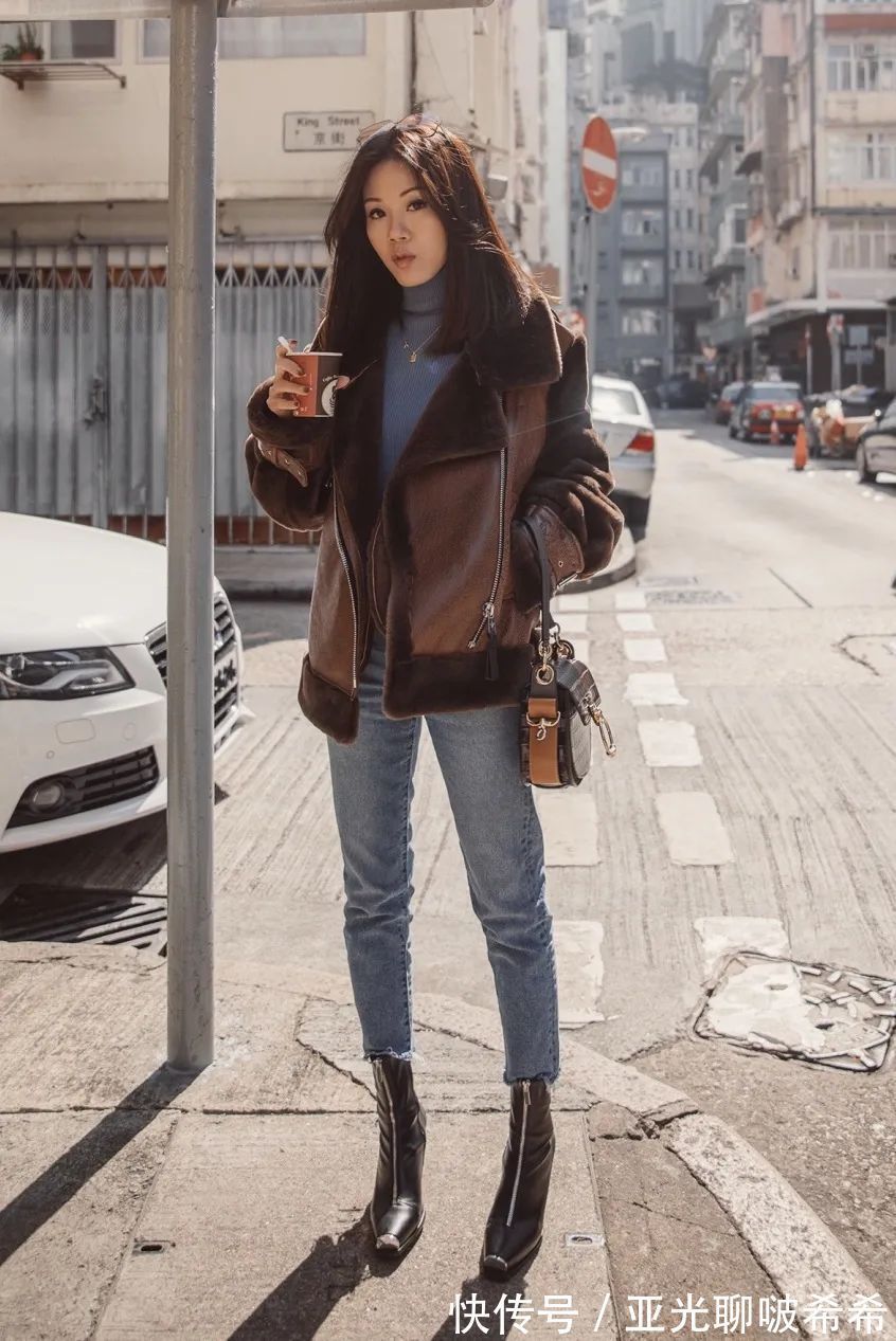 直筒裤 九分裤+短靴=入冬最潮搭配套路,显瘦显高帅翻天!
