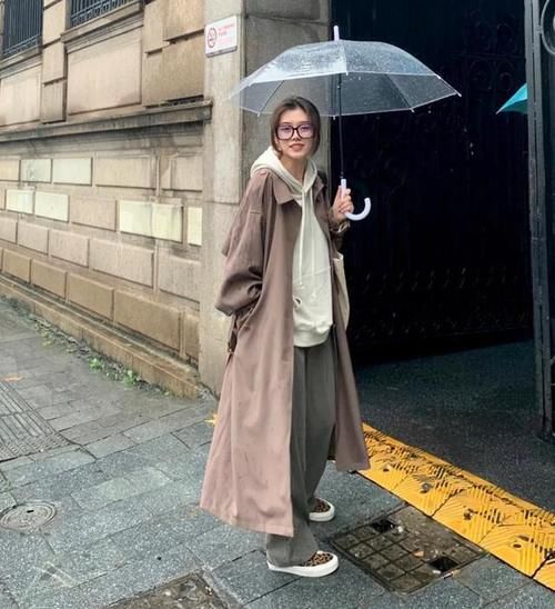 “长风衣＋卫衣”，才是春天正确打开方式，三木都这样穿