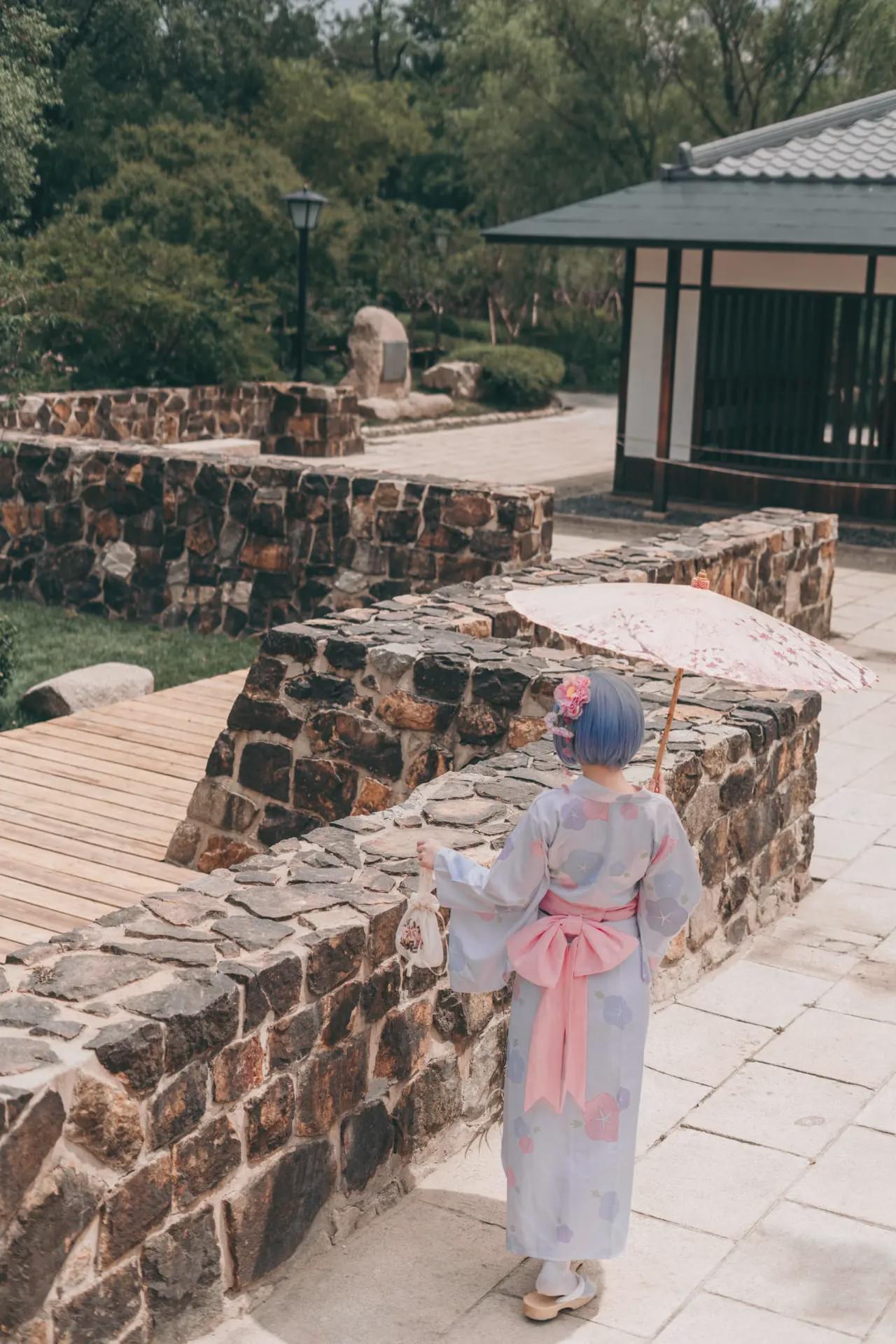 花伞|cos:浴衣蕾姆,花伞下的思念