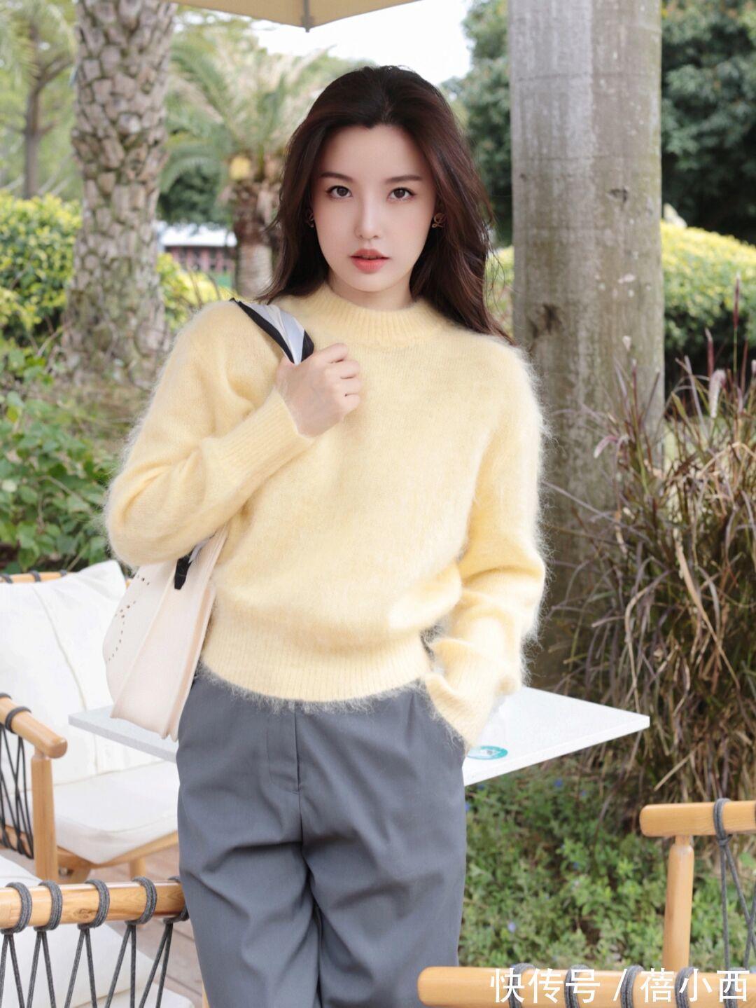 毛衣|春季还是穿“毛衣”最优雅,配裤子和半身裙,都比你想象中更时尚