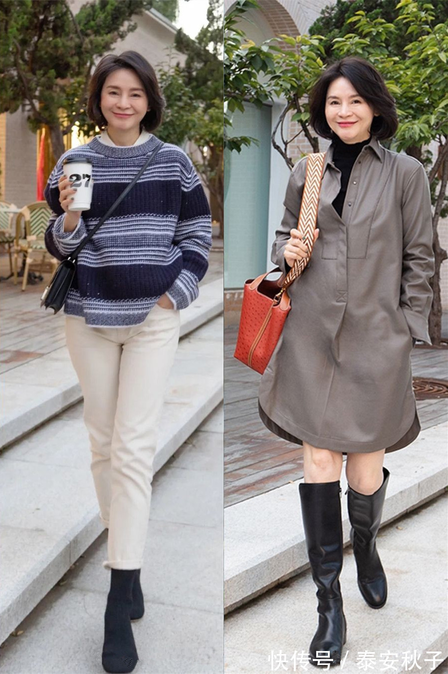 减龄|50岁+女人不当老奶奶!2月学她这样穿:减龄时髦、还美的高级!
