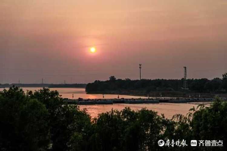 这里的落日真美！济南黄河夕阳西下绚彩多姿，红霞飞满天|情报站| 济南