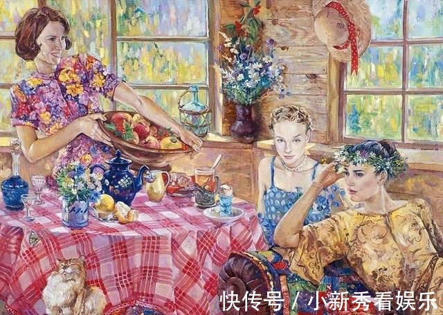 女画家@俄罗斯女画家油画作品，色彩绚丽