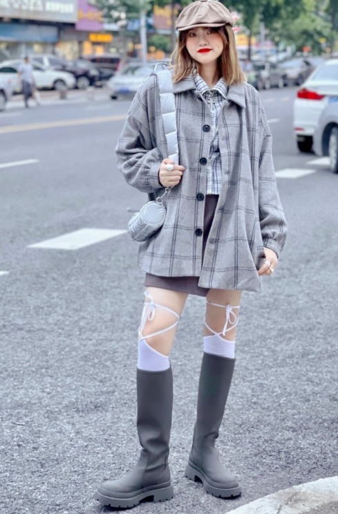 皮革|微胖身材怎么选鞋子?建议学潮人这样穿“长筒靴”,巨显瘦遮肉!