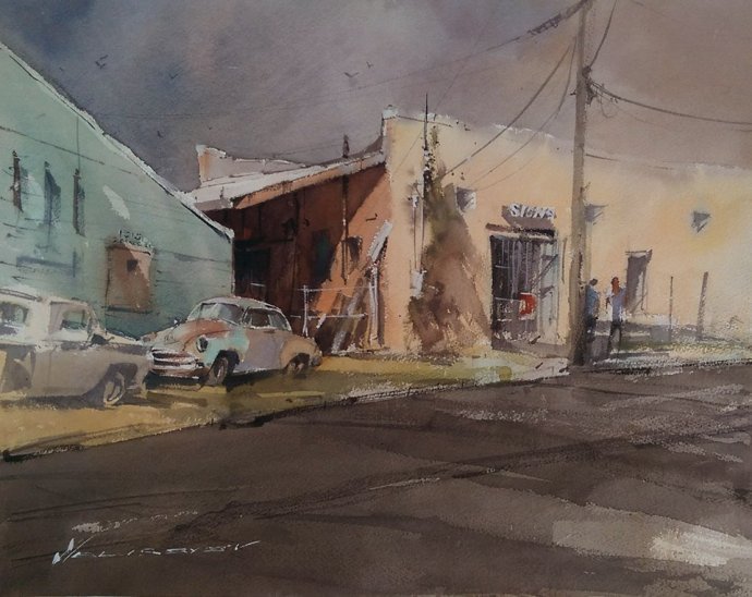 弗拉迪斯拉夫!印象水彩/美国当代艺术家弗拉迪斯拉夫水彩作品