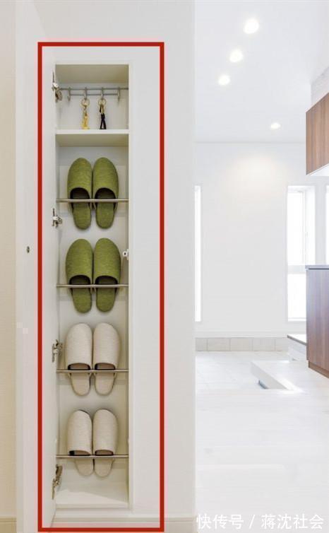 玄关|日本小户玄关不打鞋柜,墙面开槽做7cm深壁龛,满足一家人使用