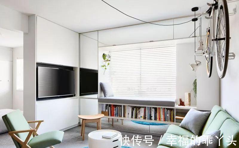 木饰面|35㎡迷你小宅，定制柜解决全屋收纳，还有隐形餐桌！