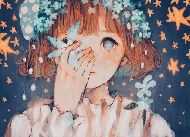  插画|唯美的“鹿眼”少女插画,看见她哭心都碎了……