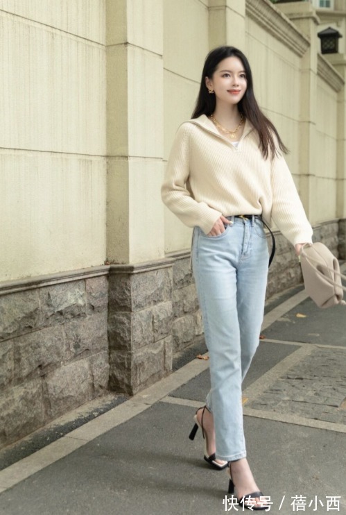 小蛮腰 开春之后穿什么才时髦?推荐“毛衣+牛仔裤”,百搭耐看不挑人