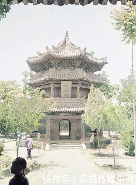 老照片：1930年代西安化觉巷清真大寺，楼台庭院，景色怡人