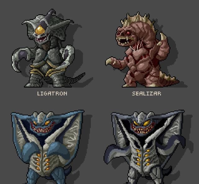 像素|迪迦奥特曼、怪兽像素化插画合集