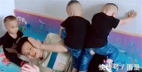 爸爸|爸爸装睡,面对三胞胎儿子的反应,他懵了这还是亲生的吗