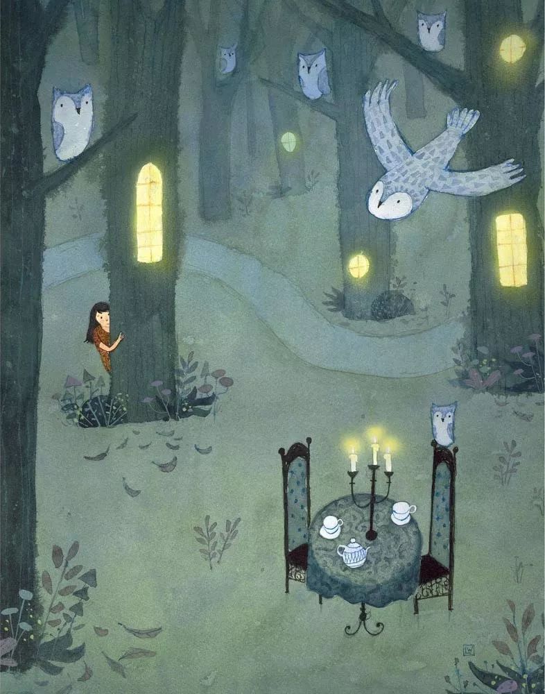 治愈插画$治愈插画:童年,像一个流丽繁复的梦