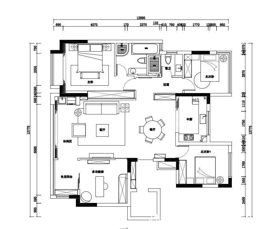 中式|135㎡的真实案例,告诉你养老房要装中式风,20万就能给老人体面