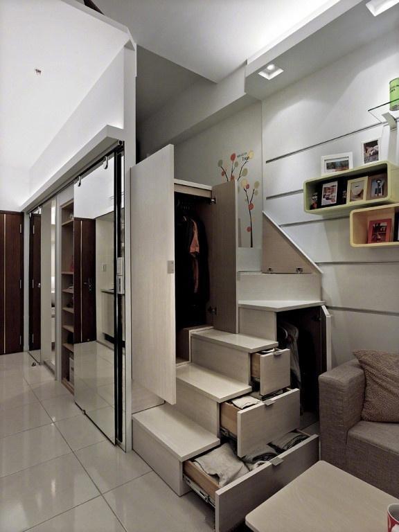 小公寓|38㎡小公寓阳台改主卧，挑高加出次卧，隐形楼梯很奇妙，真棒！