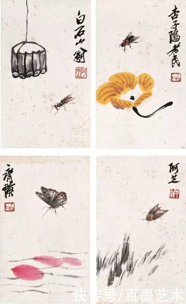 蝴蝶|齐白石草虫图200张,他把草虫画活了