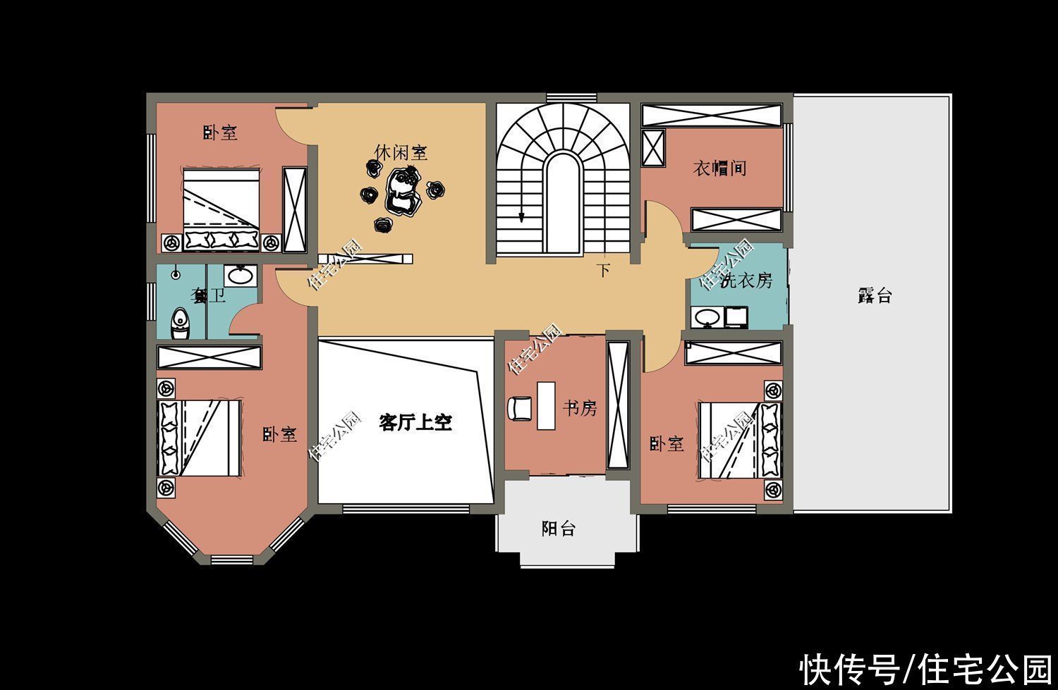 户型|15套挑空客厅户型，专为农村老百姓设计，2021年这样建房面子十足