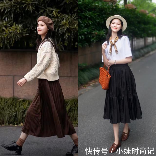 搭配|一年四季都要穿裙子!“半身裙”早秋这样穿,优雅温婉又可人