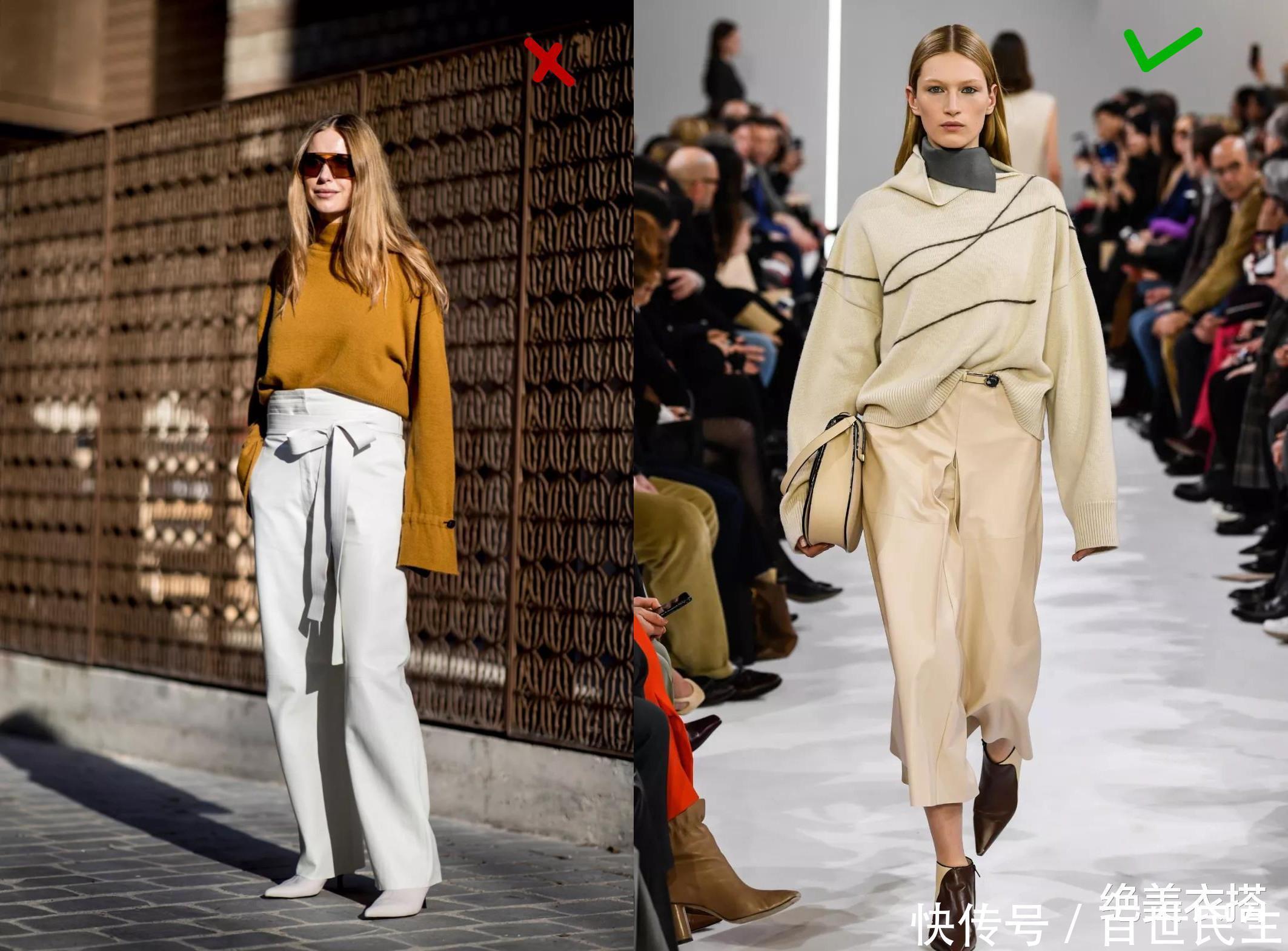 显胖|穿毛衣时,要不要“塞衣角”思路不对、穿搭作废,显胖还显矮