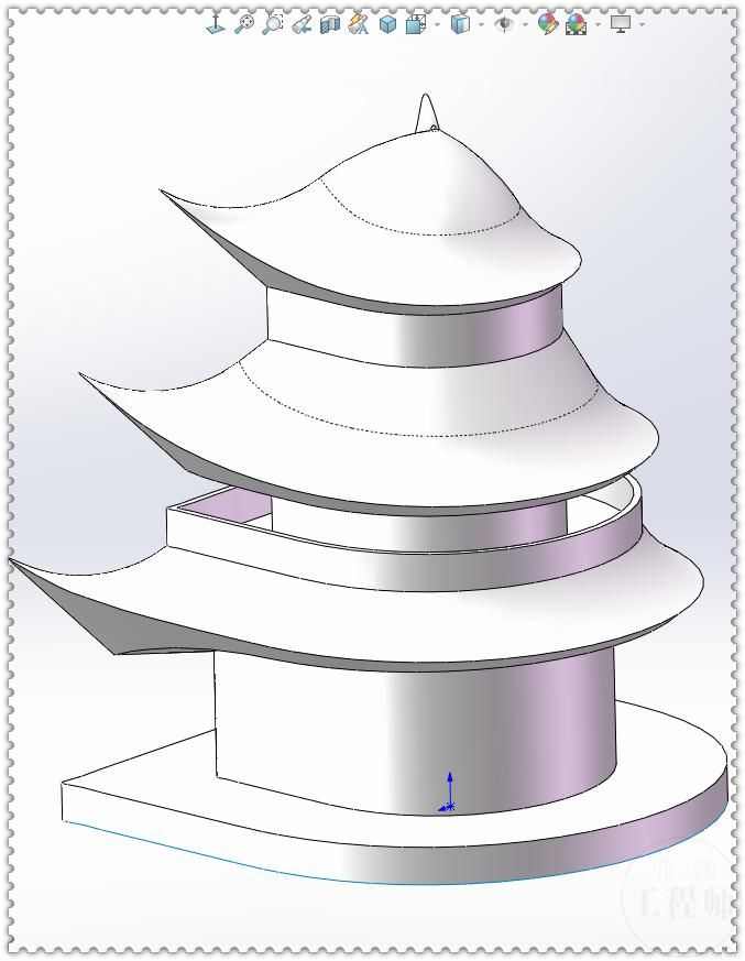 曲面扫描|用SolidWorks画一座古楼，其实一个扫描就能完成