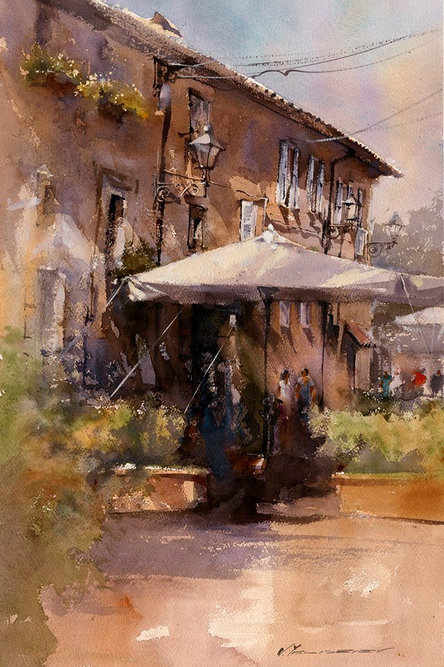 弗拉迪斯拉夫!印象水彩/美国当代艺术家弗拉迪斯拉夫水彩作品