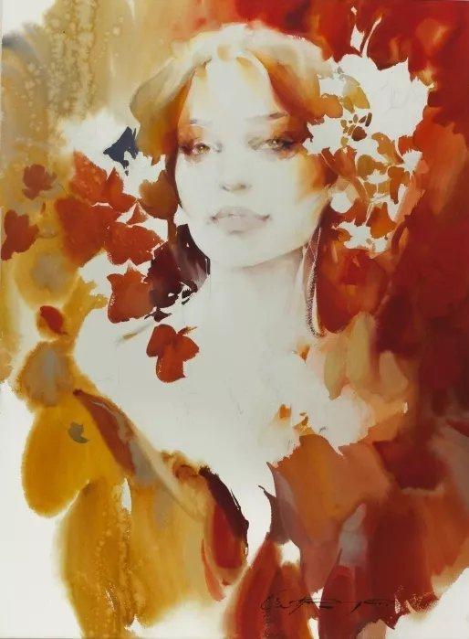 斯拉瓦@水墨韵味,乌克兰艺术家斯拉瓦·普里切德水彩人物作品欣赏