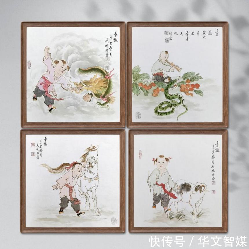 童趣图!家中挂上 大文创研究院 吴帆 童趣图,为家庭带来欢声笑语