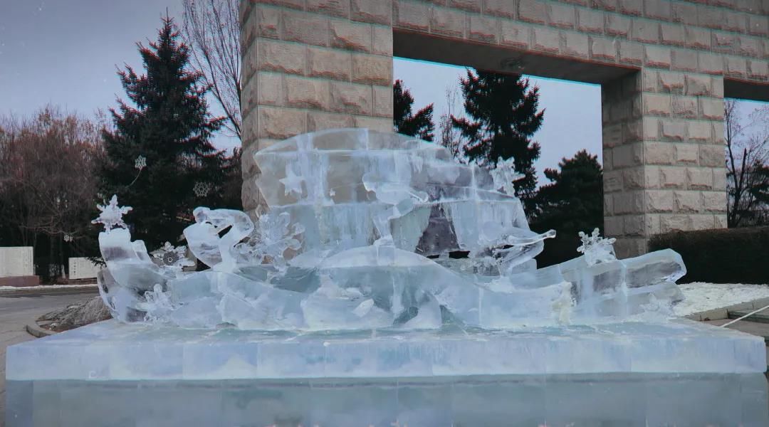 雪雕#北方民族大学冰雪艺术喜迎冬奥
